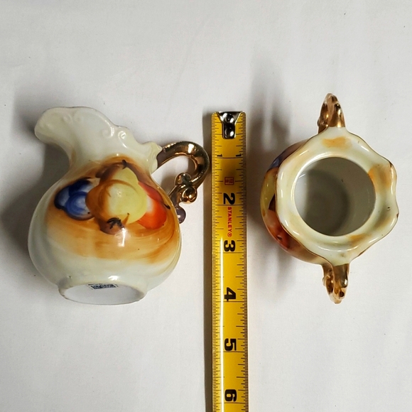 VTG Cream & Sugar Porcelain Ceramic Set 2 Matching CUTE Japan Old Decorative - Picture 4 of 11